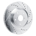 R1 2020-2025 Subaru Impreza Front Right Drilled & Slotted Silver Brake Rotor