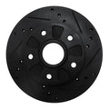 R1 88-91 Mazda 929 Front Right Drilled & Slotted Black Brake Rotor