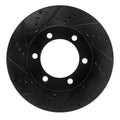 R1 00-07 Toyota TUNDRA Front Left Drilled & Slotted Black Brake Rotor