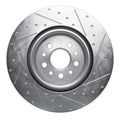 R1 14-22 Maserati Ghibli Front Left Drilled & Slotted Silver Brake Rotor