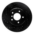 R1 95-03 BMW Z8 Rear Left Drilled & Slotted Black Brake Rotor