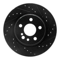 R1 92-99 Mercedes-Benz 500SEL Rear Right Drilled & Slotted Black Brake Rotor