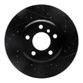 R1 11-16 BMW 528I xDrive Front Right Drilled & Slotted Black Brake Rotor
