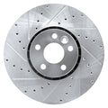 DFC 10-16 Volvo XC60 Front Left Drilled & Slotted Silver Brake Rotor
