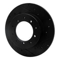 R1 74-16 Land Rover Defender 90 Rear Right Drilled & Slotted Black Brake Rotor