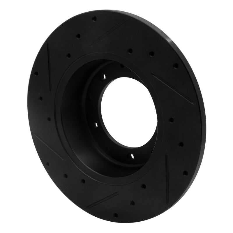 R1 74-16 Land Rover Defender 90 Rear Right Drilled & Slotted Black Brake Rotor
