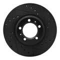 R1 81-89 Alfa Romeo GTV-6 Front Right Drilled & Slotted Black Brake Rotor