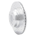 R1 02-08 BMW 745LI Front Left Drilled & Slotted Silver Brake Rotor