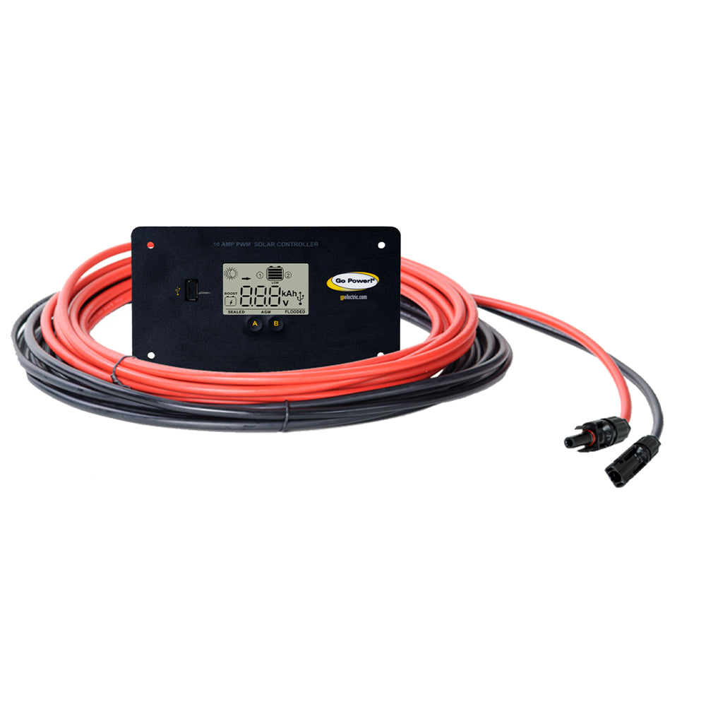 GPECO20: 20 WATT SOLAR KIT WITH WIRE AND 10 AMP CONTROLLER