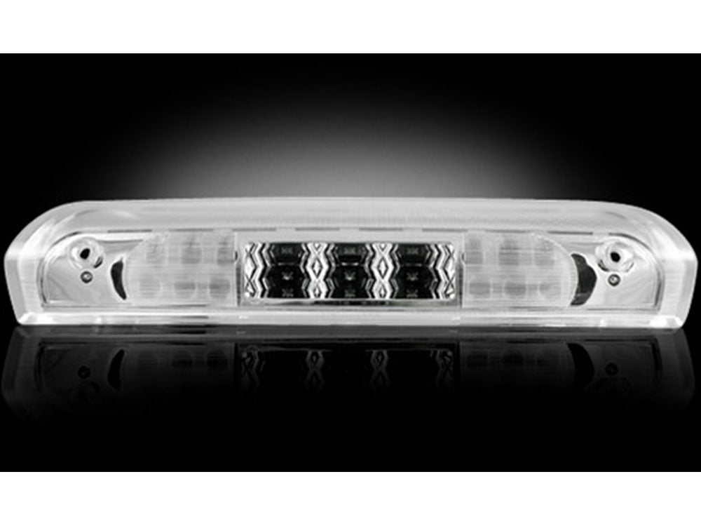 ~(2 lbs. 17X6X4)~ Dodge 02-08 RAM 1500 and 03-09 RAM 2500/3500 - Red LED 3rd Brake Light Kit w/ White LED Cargo Lights - Clear Lens