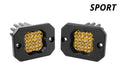 Diode Dynamics Stage Series C1 LED Pod Sport - Yellow Flood Flush ABL (Pair)
