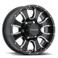 Raceline 861M Mamba 15x5in / 5x4.5 BP / -0.125mm Offset / 3.19mm Bore - Black and Milled