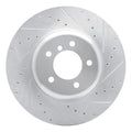 R1 Concepts Brake Rotor Drilled and Slotted Silver Fits BMW 535i