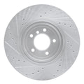 R1 Concepts Brake Rotor Drilled and Slotted Silver Fits BMW 535i
