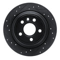 R1 07-10 Volvo S80 Rear Left Drilled & Slotted Black Brake Rotor