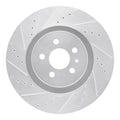 R1 15-21 Ford Edge Front Left Drilled & Slotted Silver Brake Rotor