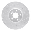 R1 15-23 Mercedes-Benz C350E Front Right Drilled & Slotted Silver Brake Rotor