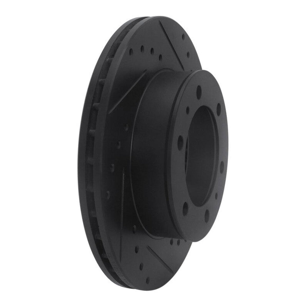 R1 09-15 Toyota Hilux (Mexico) Front Right Drilled & Slotted Black Brake Rotor