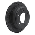 R1 92-04 Acura SLX Rear Right Drilled & Slotted Black Brake Rotor