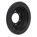 R1 92-04 Acura SLX Rear Right Drilled & Slotted Black Brake Rotor