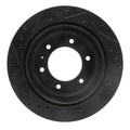 R1 92-04 Acura SLX Rear Right Drilled & Slotted Black Brake Rotor