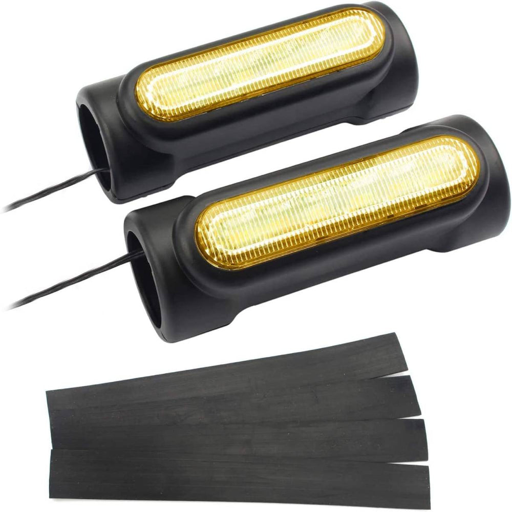 AMBER/WHITE HIGHWAY BAR SWITCHBACK LIGHTS WITH CHROME HOUSIN