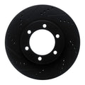R1 03-09 Lexus GX470 Front Left Drilled & Slotted Black Brake Rotor