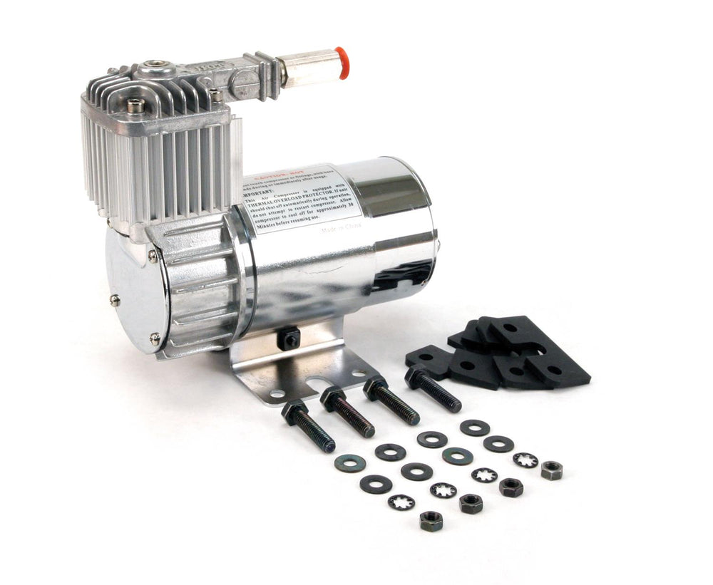 100C CHROME COMPRESSOR KIT W/ OMEGA MOUNTING BRACKET (12V CE 15% DUTY SEALED)