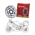 Brembo OE 19-21 BMW C GT 400CC/18-21 BMW C X 400CC 265x5mm Brake Disc - Front Fixed
