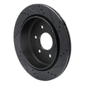 R1 10-24 Infiniti QX56 Rear Left Drilled & Slotted Black Brake Rotor