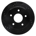 R1 97-05 Chevrolet Blazer Rear Left Drilled & Slotted Black Brake Rotor