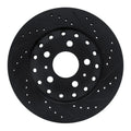 R1 04-10 Audi A8 Rear Right Drilled & Slotted Black Brake Rotor