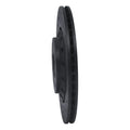 R1 04-10 Audi A8 Rear Right Drilled & Slotted Black Brake Rotor