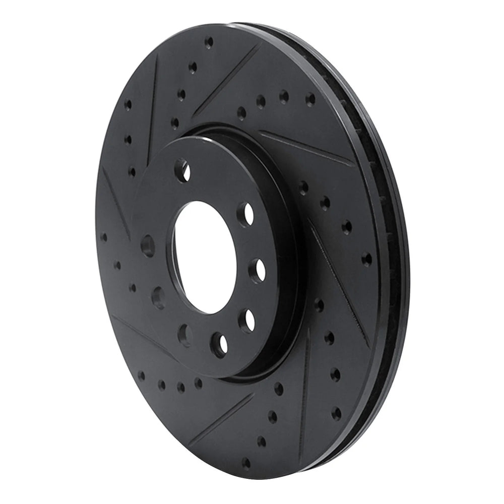 R1 03-11 Cadillac BLS (Mexico) Front Left Drilled & Slotted Black Brake Rotor
