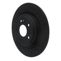 R1 17-20 Acura MDX Rear Right Drilled & Slotted Black Brake Rotor