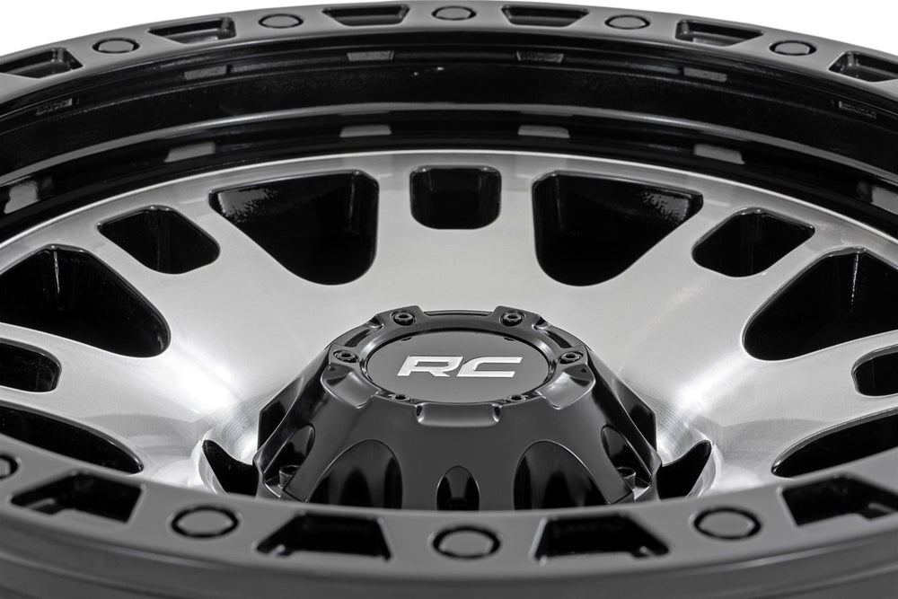 Rough Country Rough Country 82 Series Wheel One-Piece Machined Semi Gloss Black 15x8 5x4.5 -19mm 82151813M