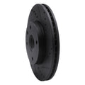 R1 04-10 Chevrolet Epica (USA/Canada) Front Right Drilled & Slotted Black Brake Rotor