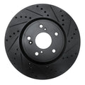 R1 2013-2025 Acura ILX Front Right Drilled & Slotted Black Brake Rotor