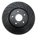 R1 2013-2025 Acura ILX Front Right Drilled & Slotted Black Brake Rotor