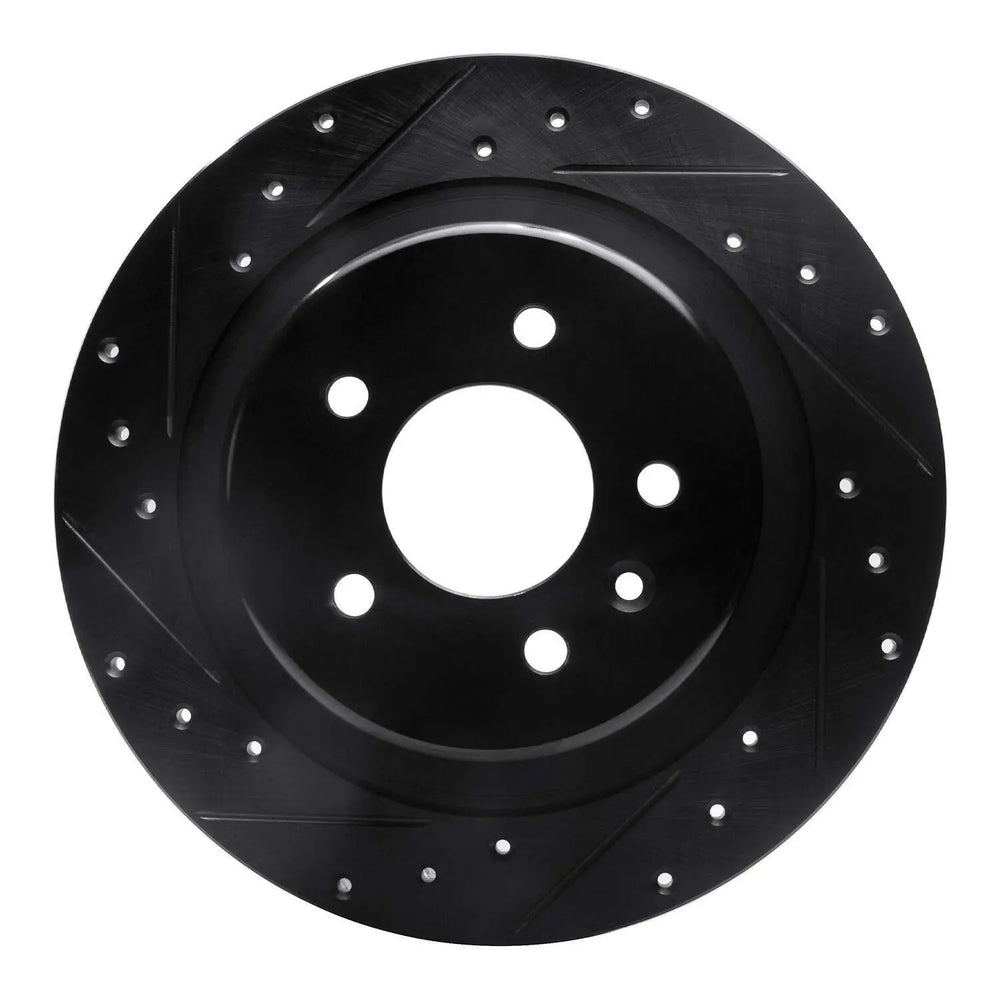 R1 16-18 Buick Envision Rear Left Drilled & Slotted Black Brake Rotor