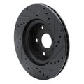 R1 86-92 Toyota Supra Front Left Drilled & Slotted Black Brake Rotor