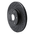 R1 86-92 Toyota Supra Front Left Drilled & Slotted Black Brake Rotor