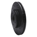 R1 05-23 Chrysler 300 Front Right Drilled & Slotted Black Brake Rotor
