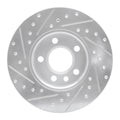 R1 Concepts Brake Rotor Drilled and Slotted Silver Fits Volkswagen EuroVan