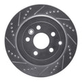 R1 08-12 Land Rover LR2 Rear Left Drilled & Slotted Silver Brake Rotor