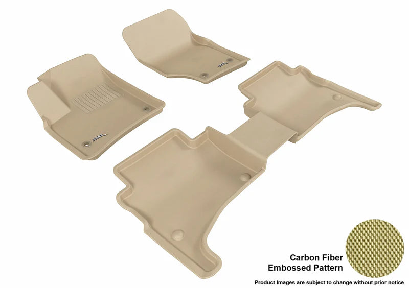 3D MAXpider 2003-2010 Volkswagen Touareg Kagu 1st & 2nd Row Floormats - Tan