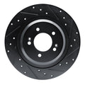 R1 21-25 Hyundai Sonata Rear Right Drilled & Slotted Black Brake Rotor