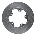 R1 15-25 Ford Transit-250 Rear Left Drilled & Slotted Silver Brake Rotor