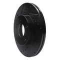 R1 89-99 Infiniti I30 Front Left Drilled & Slotted Black Brake Rotor