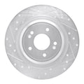 R1 22-25 Hyundai Ioniq 6 Rear Left Drilled & Slotted Black Brake Rotor
